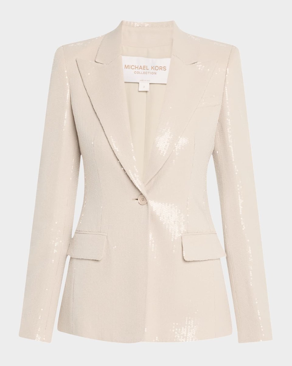 Georgina Sequined One-Button Blazer
